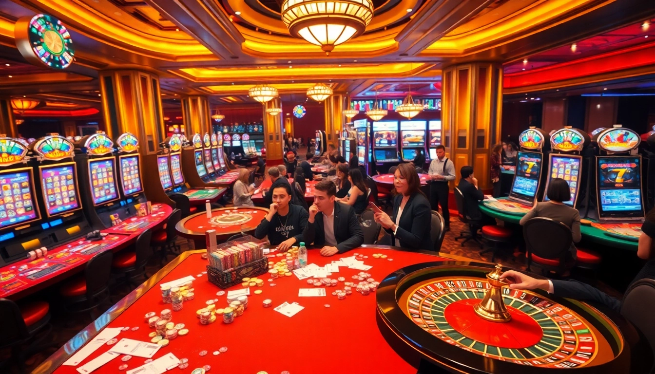 Players enjoying the thrilling 88i game experience at a vibrant casino.
