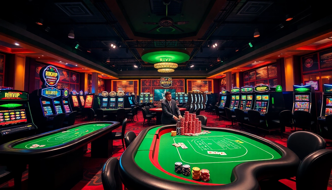 RIKVIP online casino interface showcasing engaging live dealer games and vibrant gambling atmosphere.