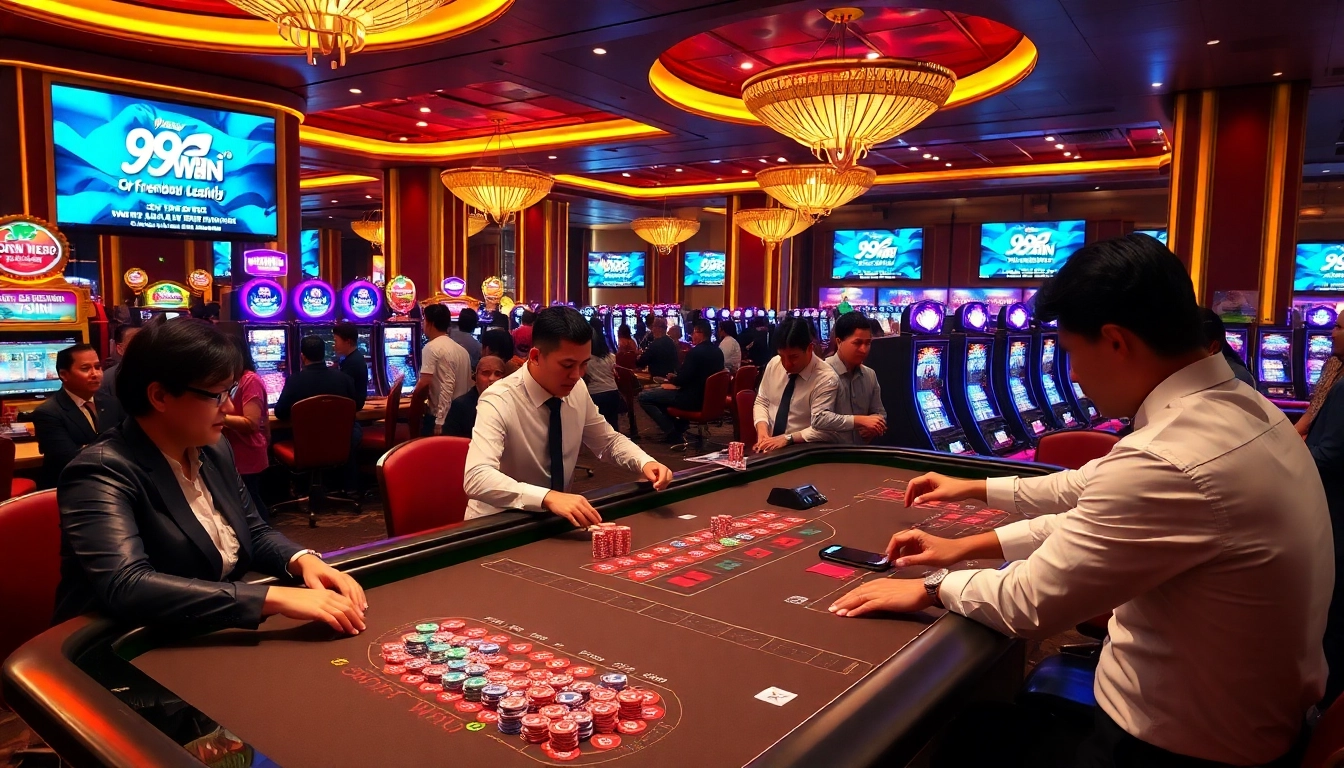 Experience the thrill of gambling at 98WIN with vibrant casino tables and engaging games.