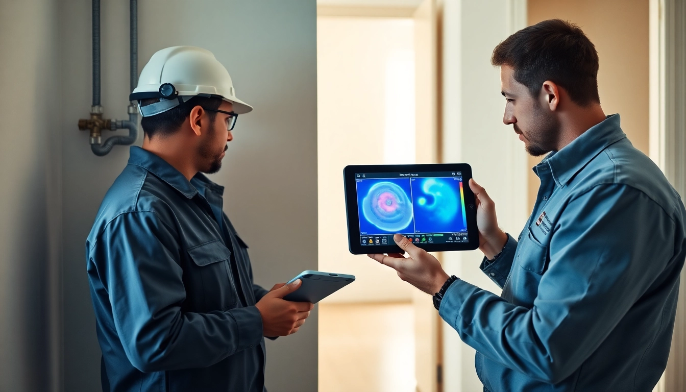 Power flush leak detection specialist using advanced technology in a home setting.