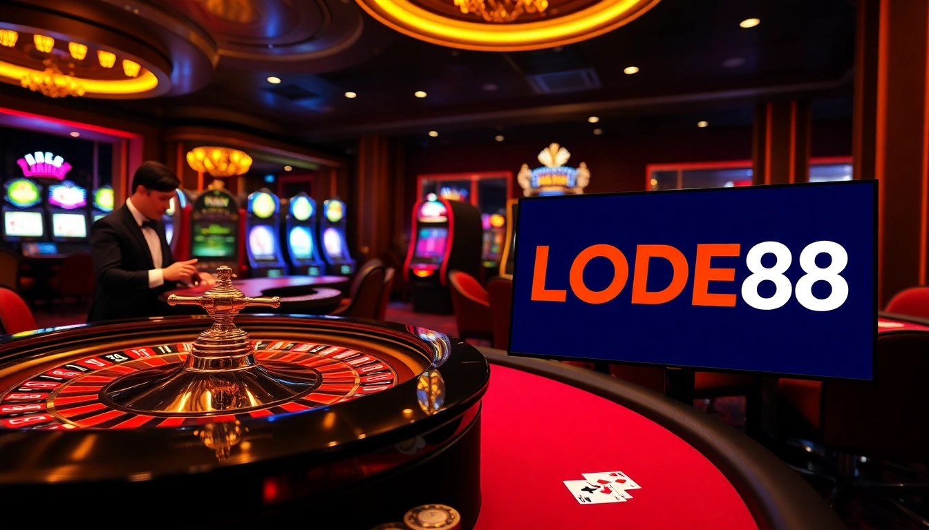 Winning at LODE88 with a professional dealer at an elegant roulette table.