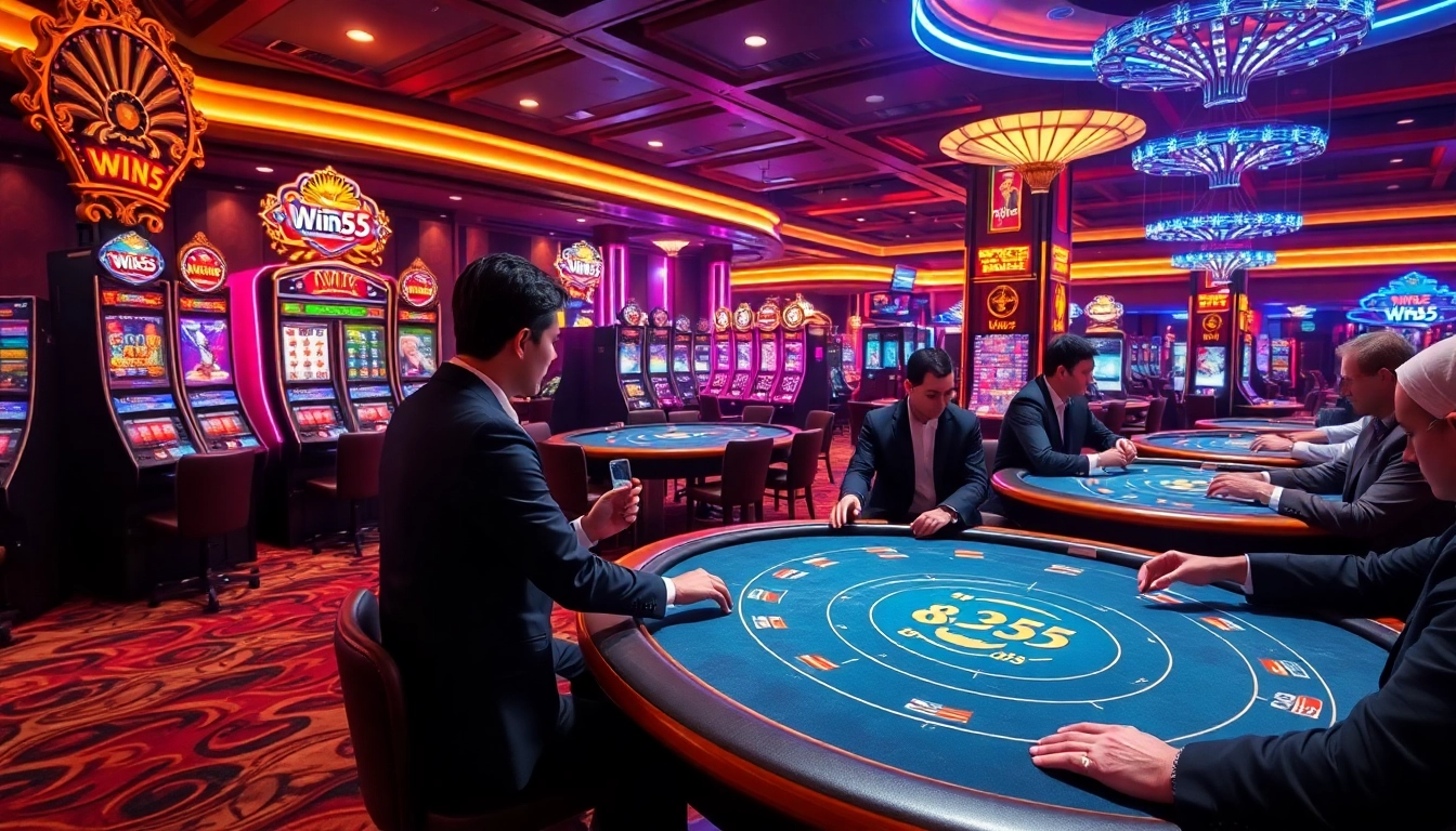 Experience the thrill of gambling at Win55 with luxurious tables and exciting game options.