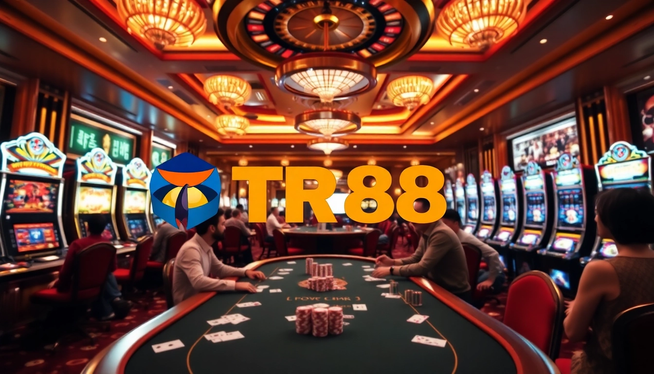 Experience the excitement at TR88 link with luxurious casino tables and vibrant games.