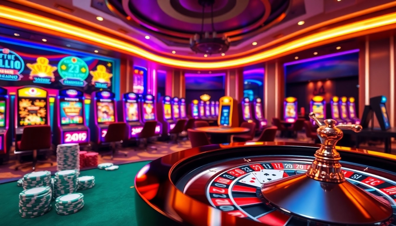 Engage in thrilling gaming experiences at https://xo88hi.com/ with vibrant slot machines and poker chips.