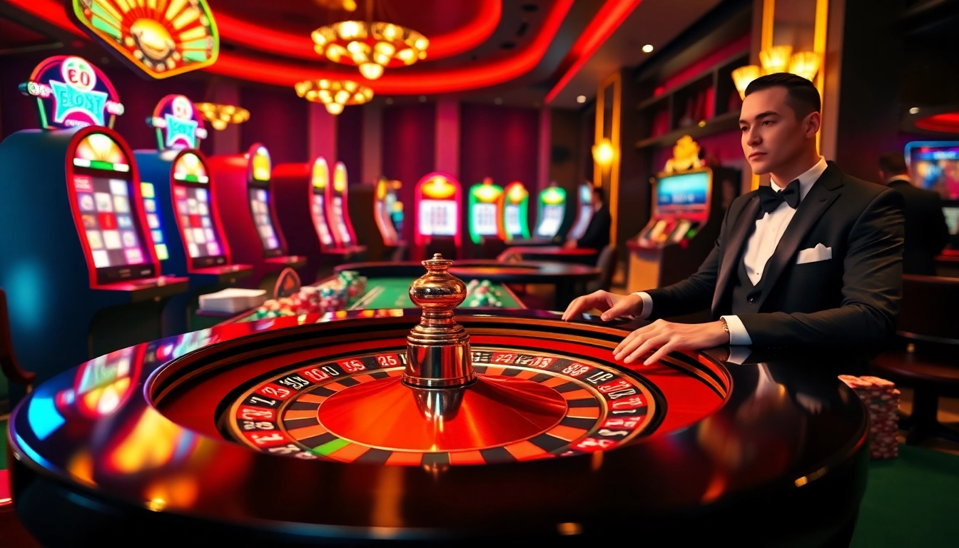 Experience the thrill of winning at https://lc88.art/ with vibrant casino games and players engaged in action.