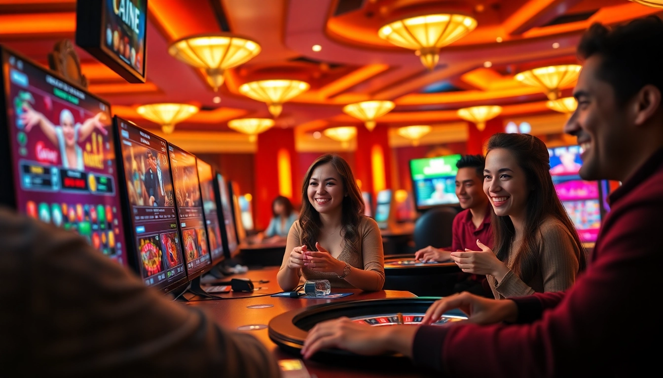 Exciting gaming scene featuring Lauthaitv players engaged in online casino games.