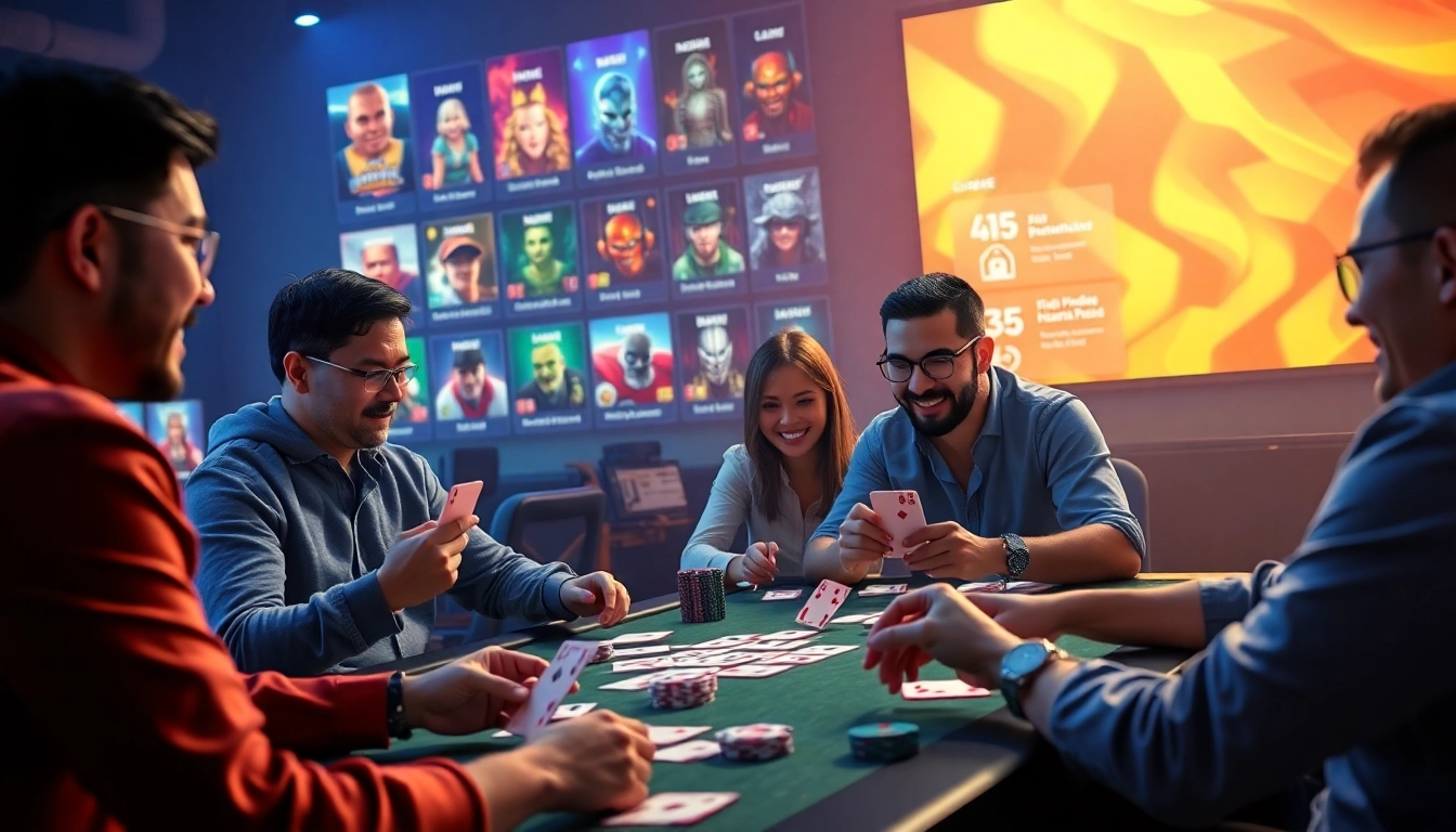 Game bài đổi thưởng online players engaged in exciting card games.