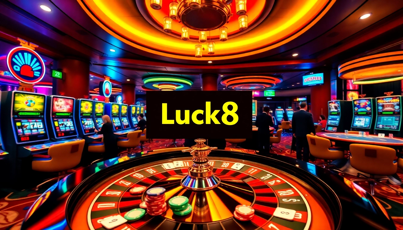 Experience real gambling excitement at Luck8 with vibrant casino tables and professional dealers.