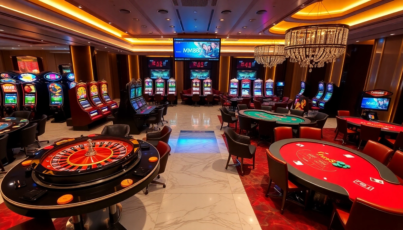 Experience the excitement at MM88 casino with vibrant tables and colorful chips.